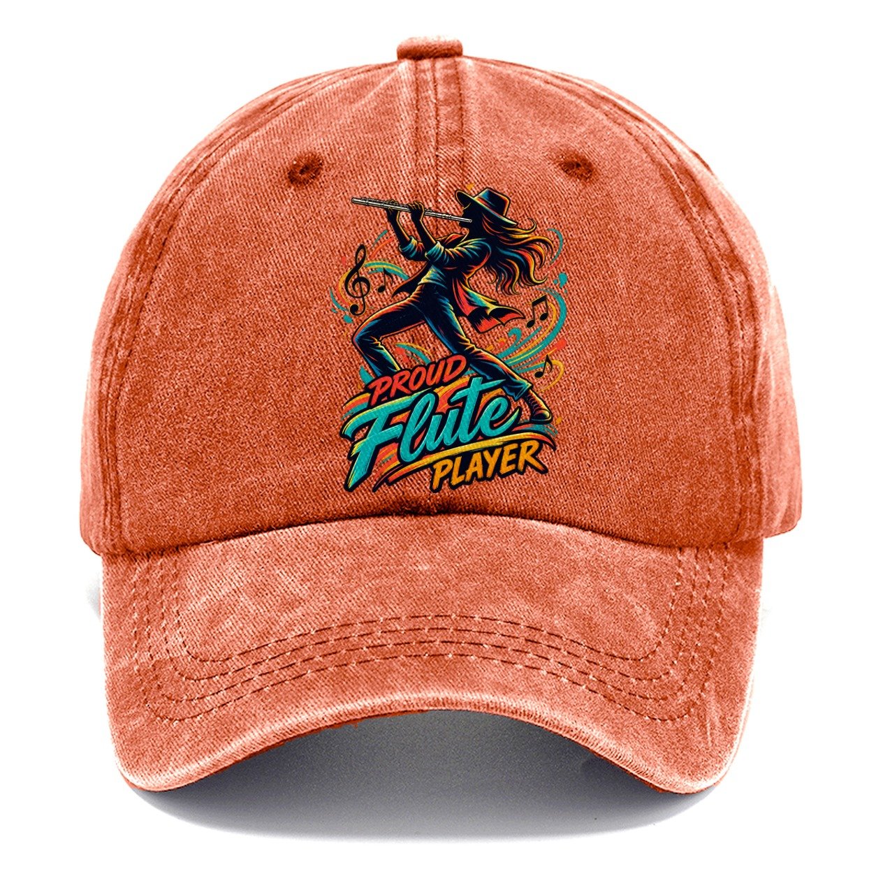 Proud Flute Player Music Instruments Classic Cap – Terracotta Clay