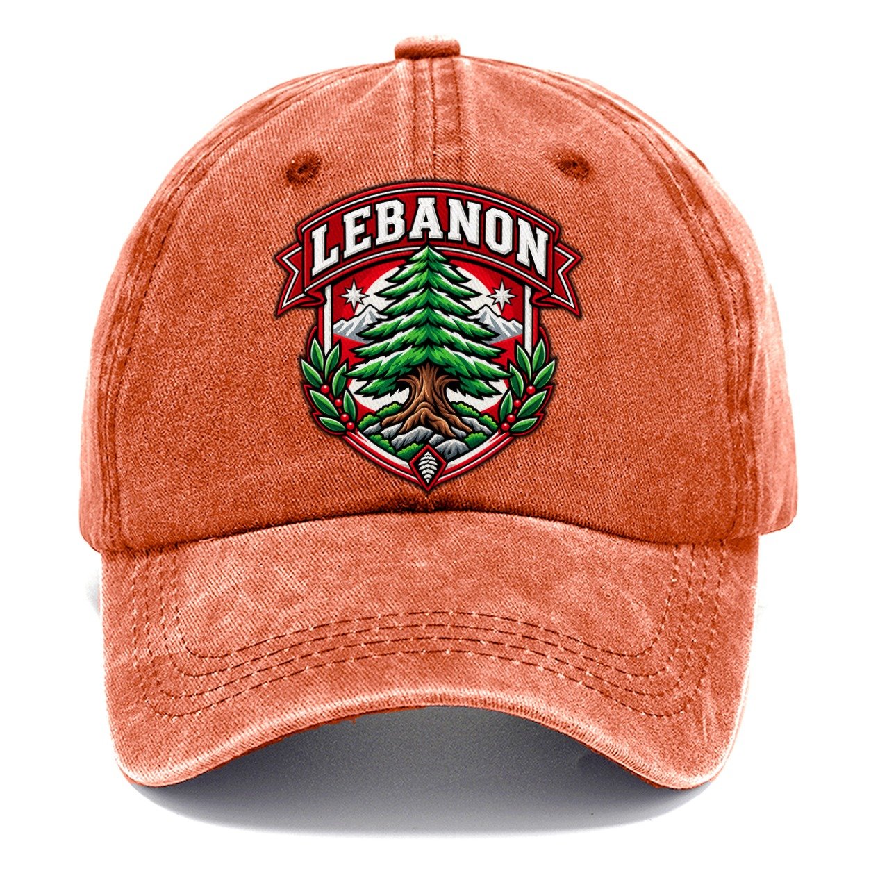 Lebanon Retro Badge Country Logos Classic Cap – Terracotta Clay