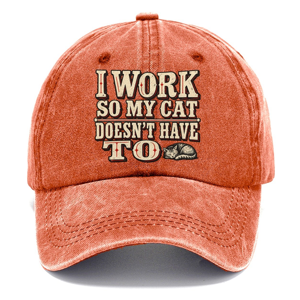 I Work So My Cat Doesn T Have To American Wit Classic Cap – Terracotta Clay