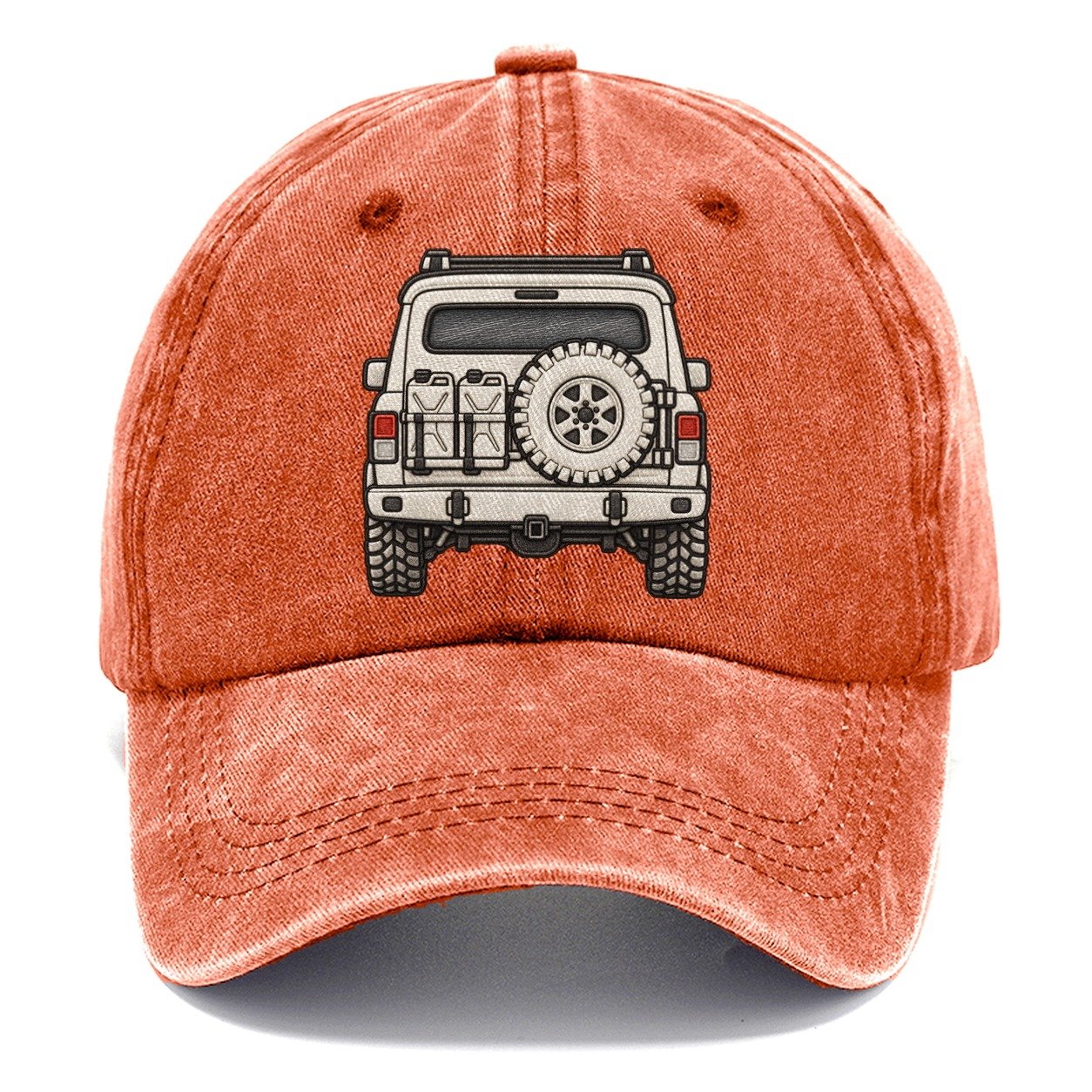 Trail Wagon Tailgate With Spare And Fuel Cans Off Roading And Overlanding Classic Cap – Terracotta Clay