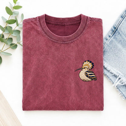 Hoopoe Crest Lift Left Chest Vintage T-shirt – Raspberry