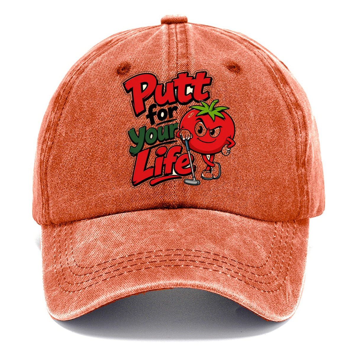 Putt For Your Life Golf Classic Cap – Terracotta Clay