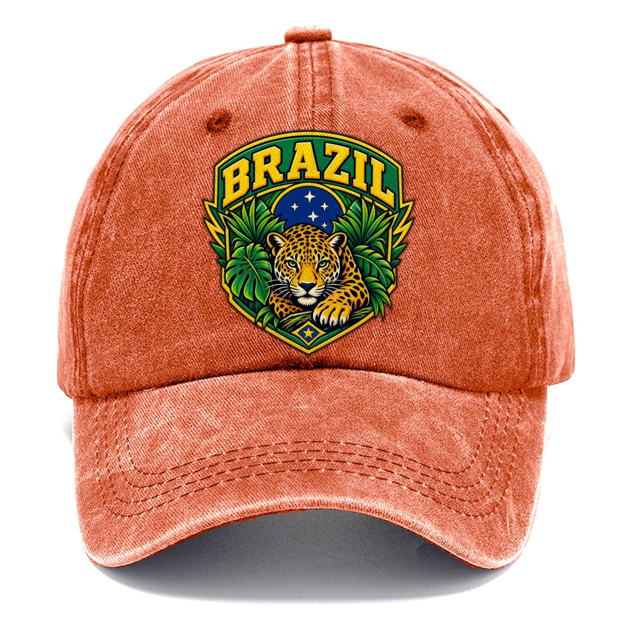 Brazil Retro Badge Country Logos Classic Cap – Terracotta Clay