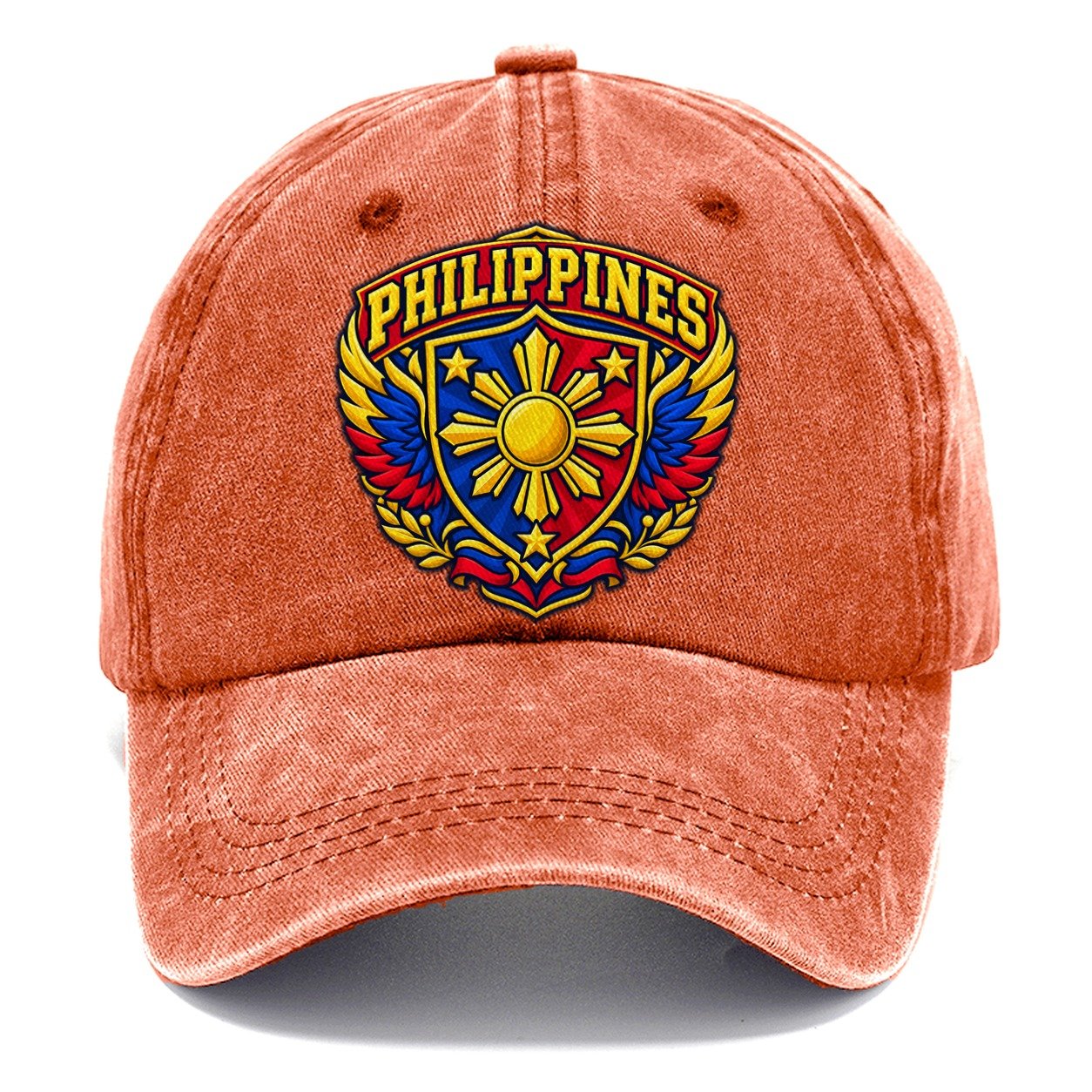 Philippines Retro Badge Country Logos Classic Cap – Terracotta Clay