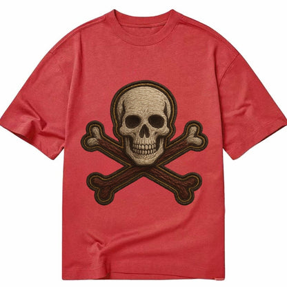 Jolly Roger Skull And Crossbones Flag Classic T-shirt – Red