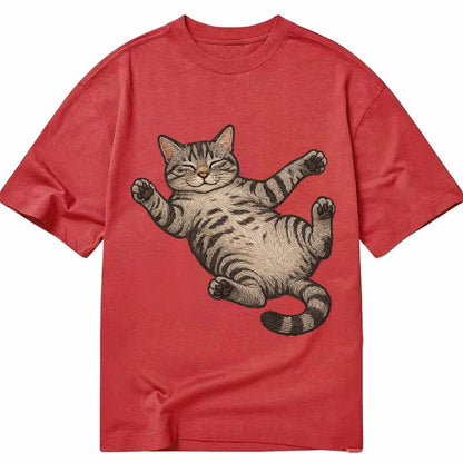 American Shorthair Silver Tabby Classic Pattern Fully Relaxe Classic T-shirt – Red