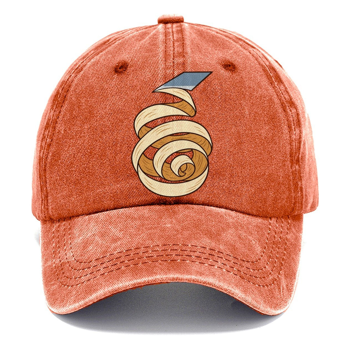 Wood Shaving Spiral Woodworking Classic Cap – Terracotta Clay