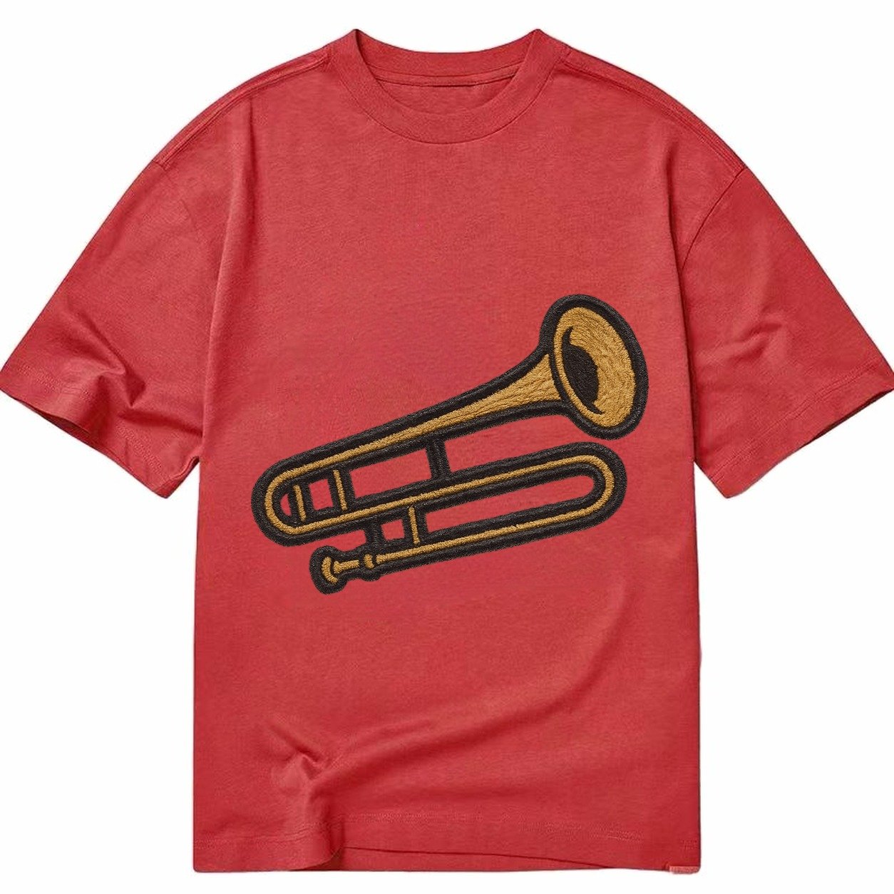 Trombone Brass Trombone With Slide And Bell Classic T-shirt – Red