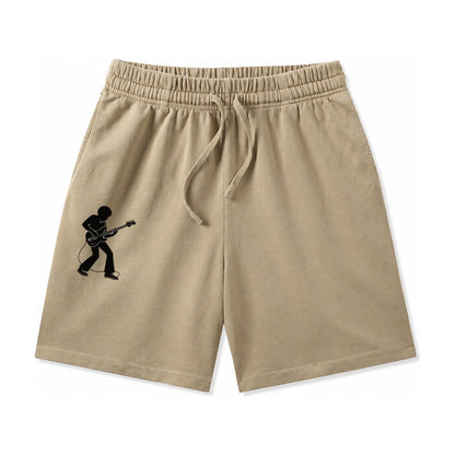 Bass Guitarist Slap Technique Washed Shorts – Khaki