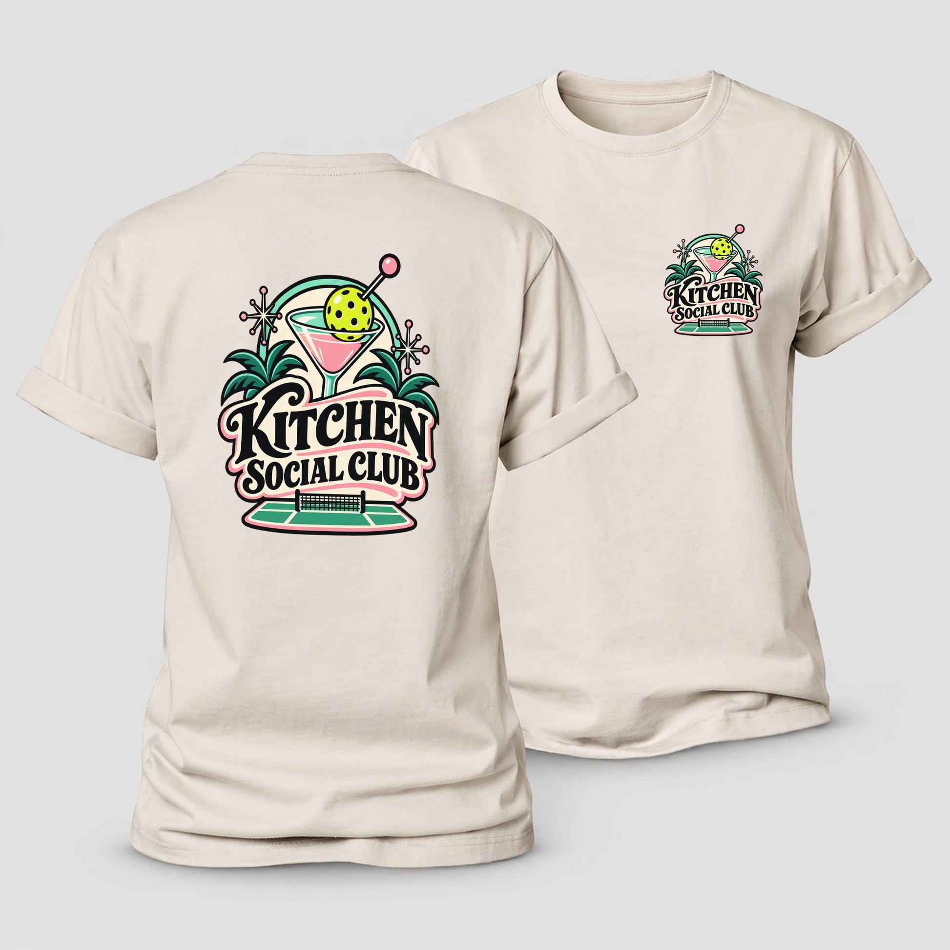 Kitchen Social Club Pickleball Life Women's Cotton T-Shirt – Sand