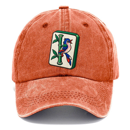 Bamboo Songbird Mahjong Game Night Classic Cap – Terracotta Clay