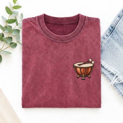 Timpani Mallet Rest Left Chest Vintage T-shirt – Raspberry
