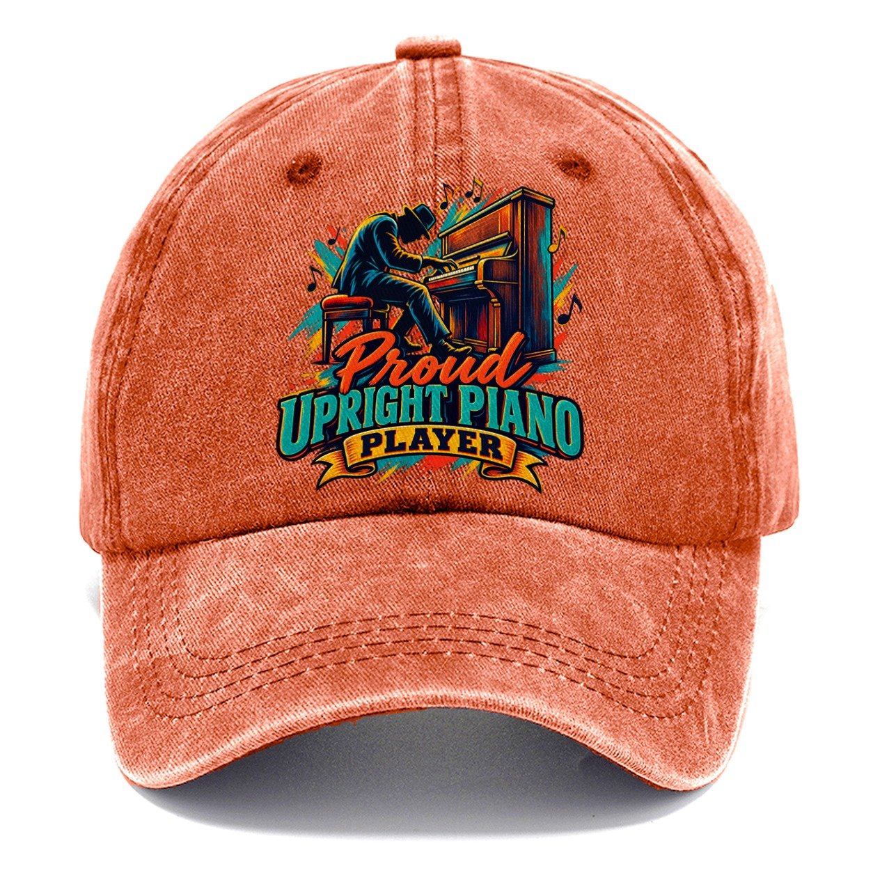 Proud Upright Piano Player Music Instruments Classic Cap – Terracotta Clay