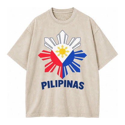 Philippines Sun Stars Vintage T-shirt – Off White