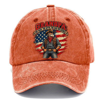 Grandpa The Man The Myth The Bad Influence Old Man Strong Classic Cap – Terracotta Clay