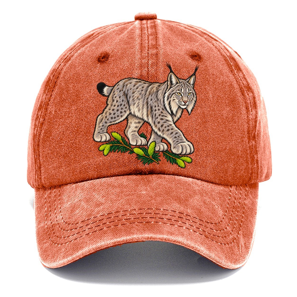 Canada Lynx And Spruce Tips Canada Cultural Icons Classic Cap – Terracotta Clay