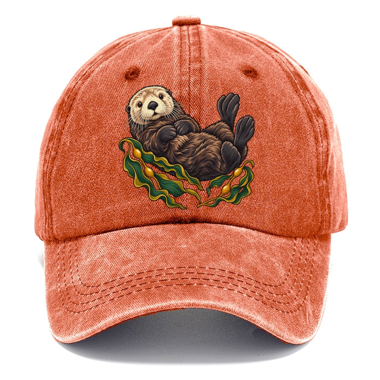 Sea Otter And Bull Kelp Canada Cultural Icons Classic Cap – Terracotta Clay