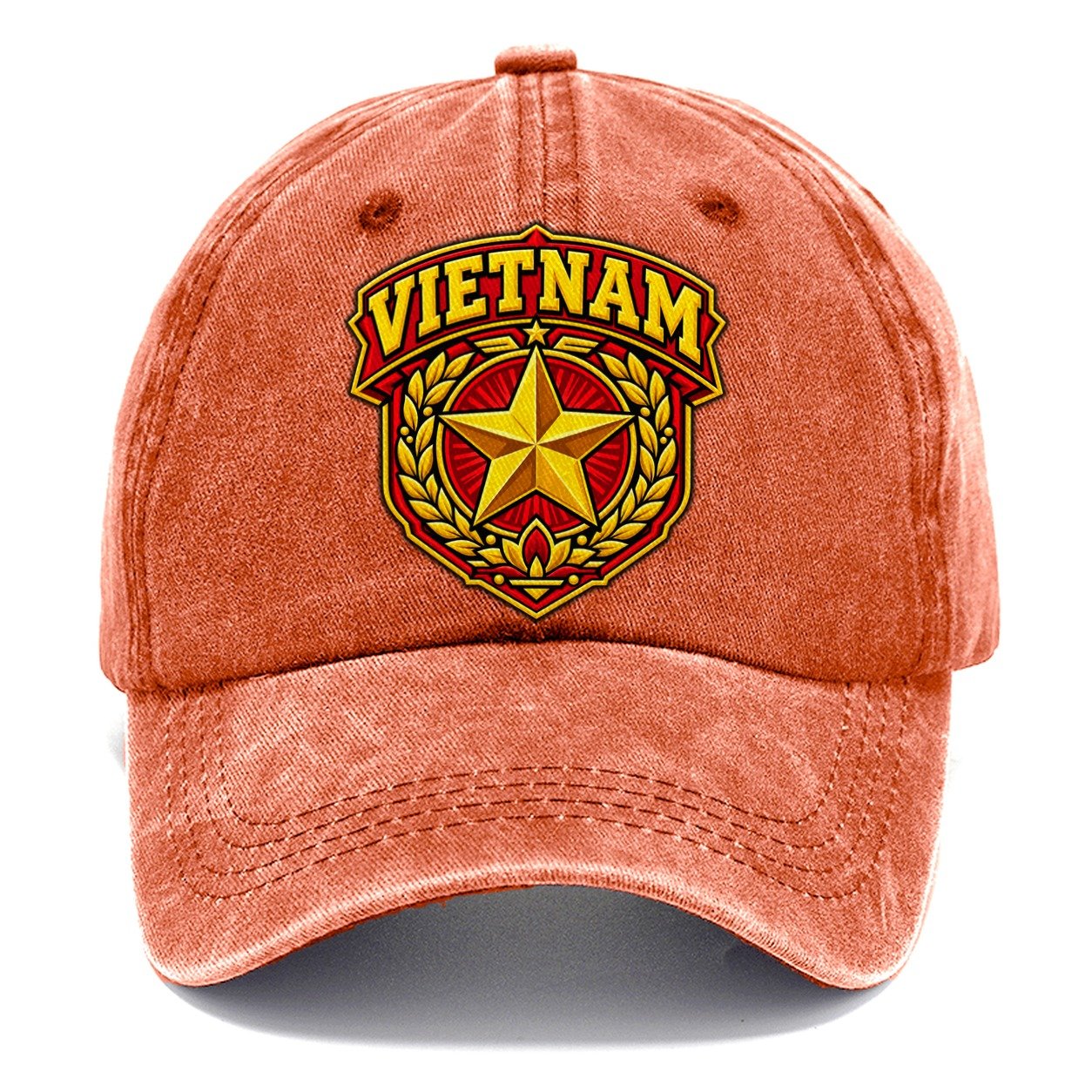 Vietnam Retro Badge Country Logos Classic Cap – Terracotta Clay
