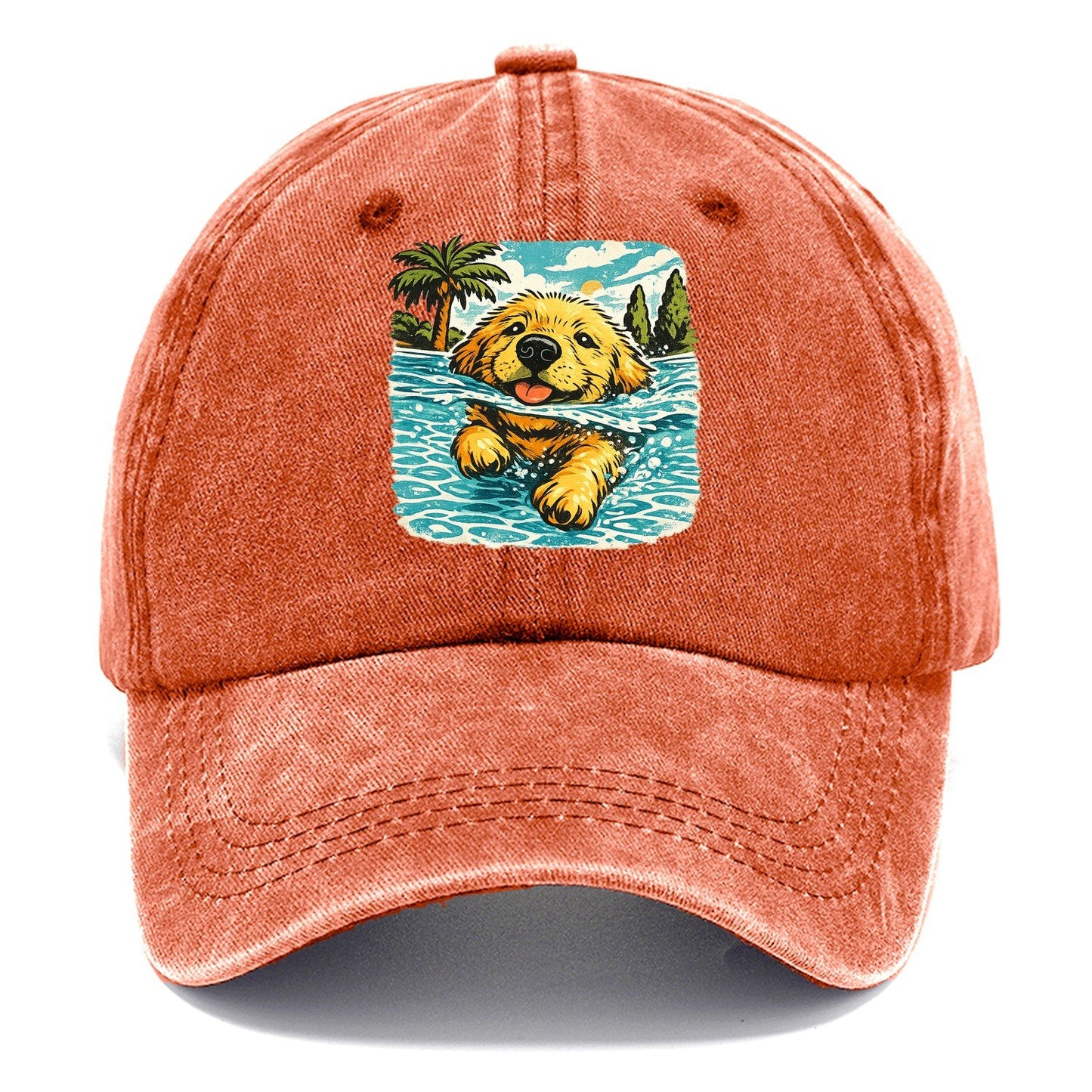 Golden Retriever Pool Pup Classic Cap – Terracotta Clay