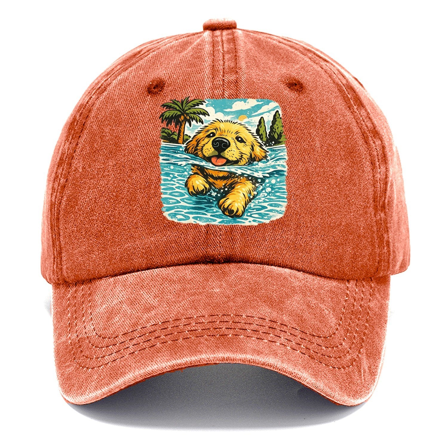 Golden Retriever Pool Pup Classic Cap – Terracotta Clay
