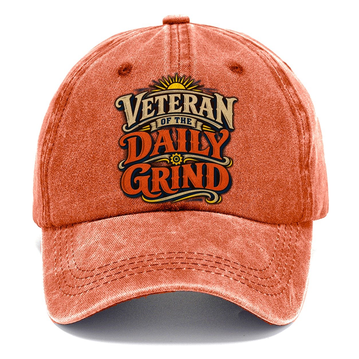 Veteran Of The Daily Grind Retired Living Classic Cap – Terracotta Clay
