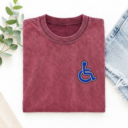 Wheelchair Access Left Chest Vintage T-shirt – Raspberry