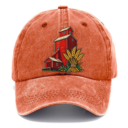 Prairie Grain Elevator And Wheat Sheaf Canada Cultural Icons Classic Cap – Terracotta Clay