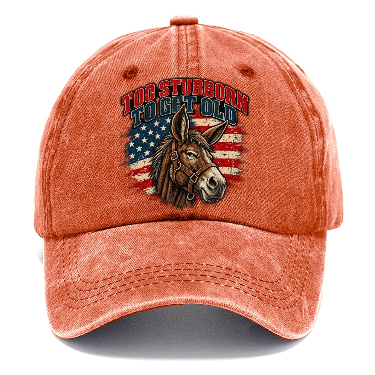 Too Stubborn To Get Old Old Man Strong Classic Cap – Terracotta Clay