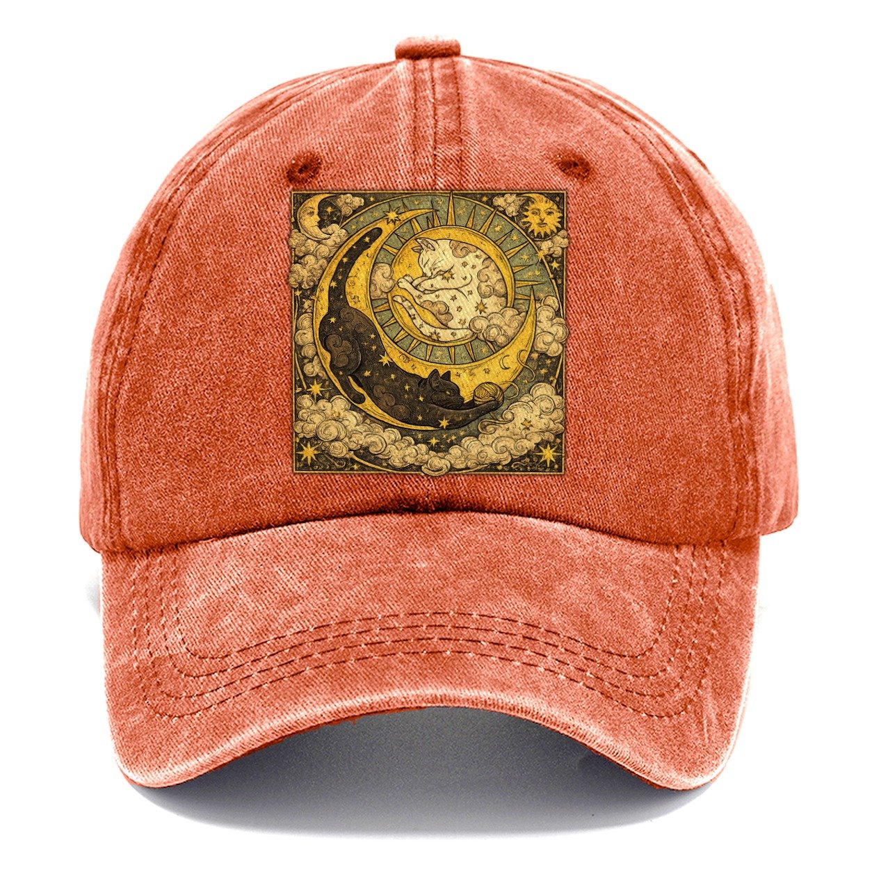 Moonlit Black Cat Classic Cap – Terracotta Clay