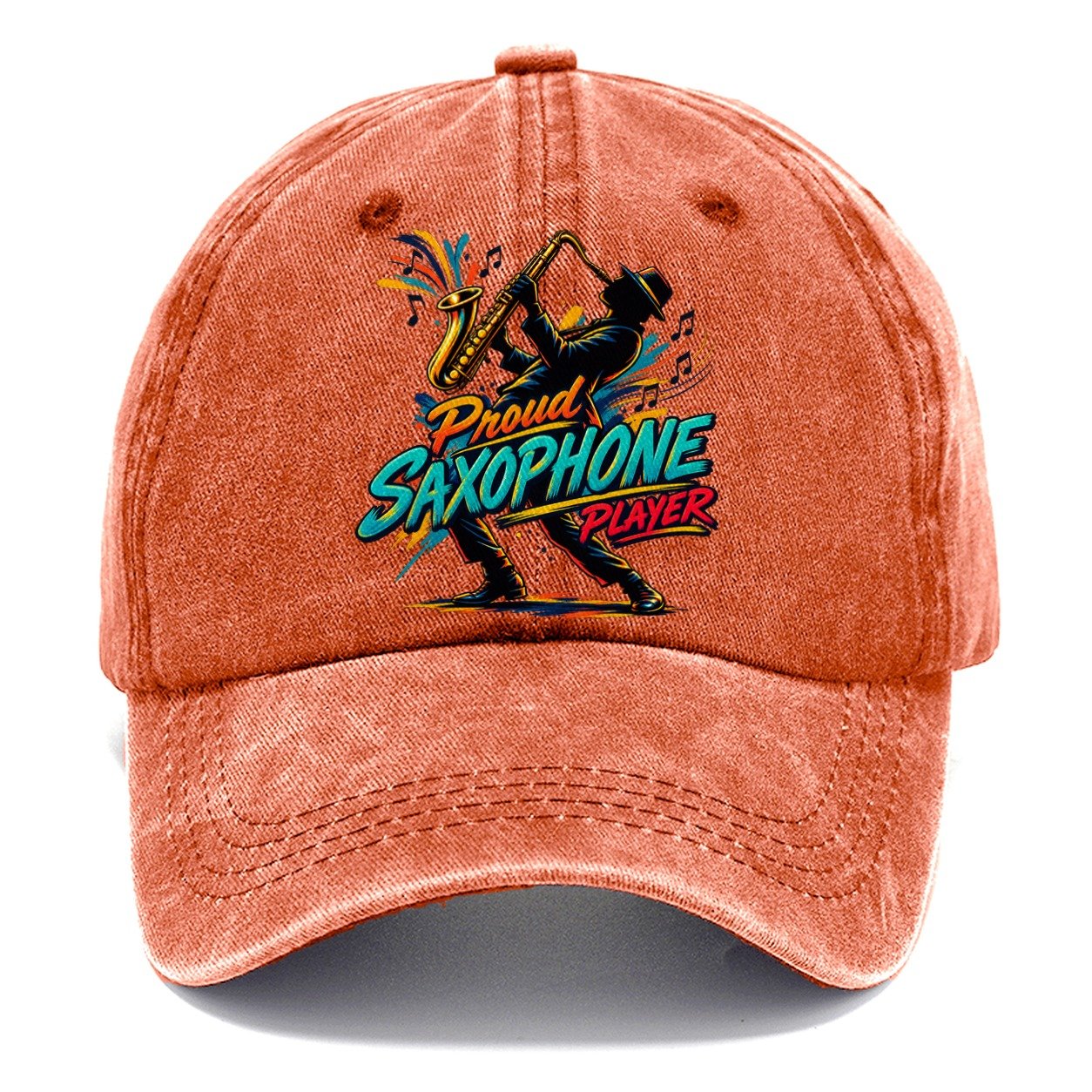 Proud Saxophone Player Music Instruments Classic Cap – Terracotta Clay