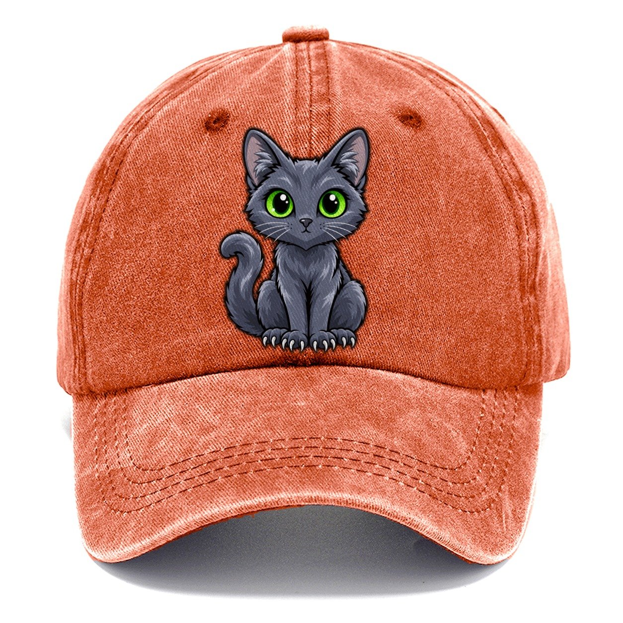 Korat Sitting Peeking Cats Classic Cap – Terracotta Clay