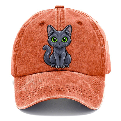 Korat Sitting Peeking Cats Classic Cap – Terracotta Clay