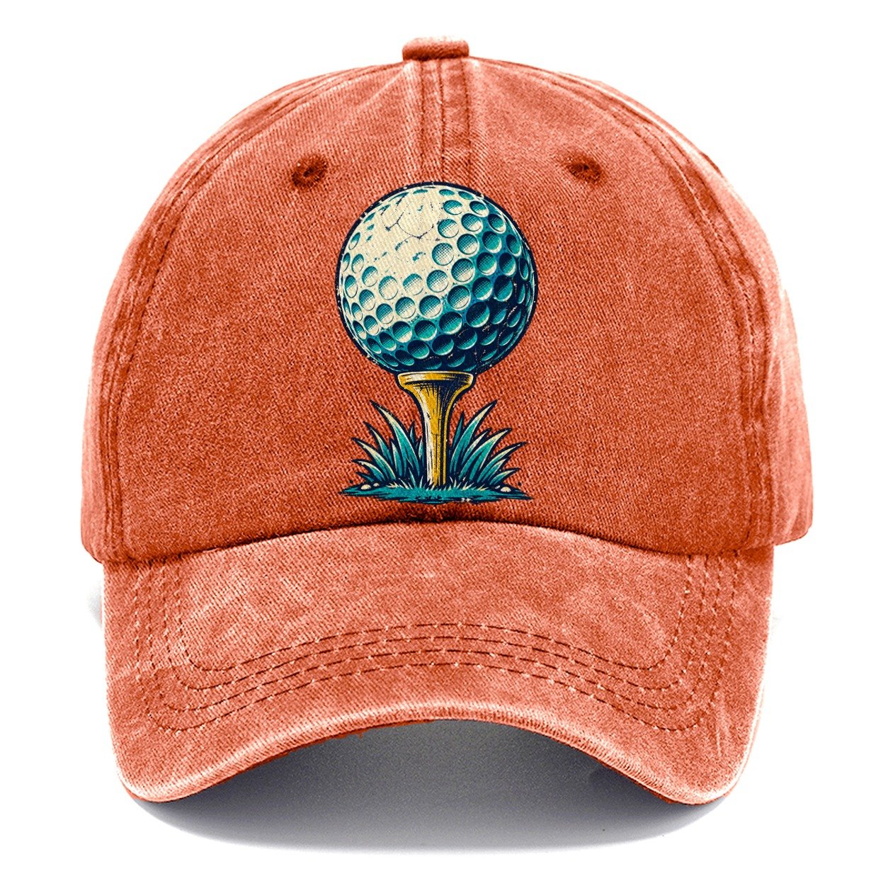 Tee And Ball Mark Golf Life Classic Cap – Terracotta Clay