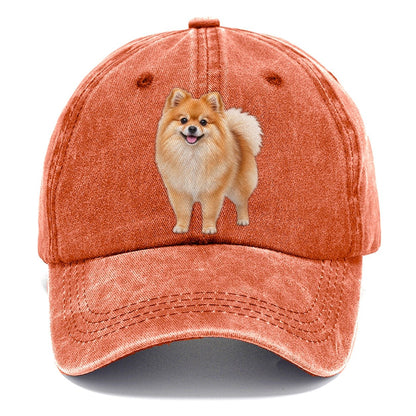 Pomeranian Standing Top Breeds Classic Cap – Terracotta Clay