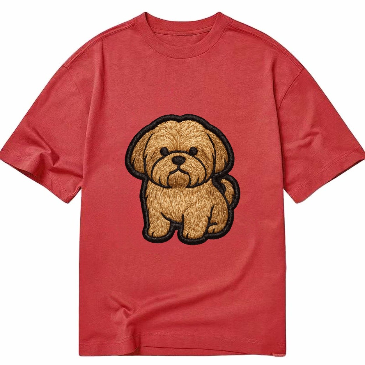 Shih Tzu Full Body Embroidered Portrait 6f81e9 Classic T-shirt – Red