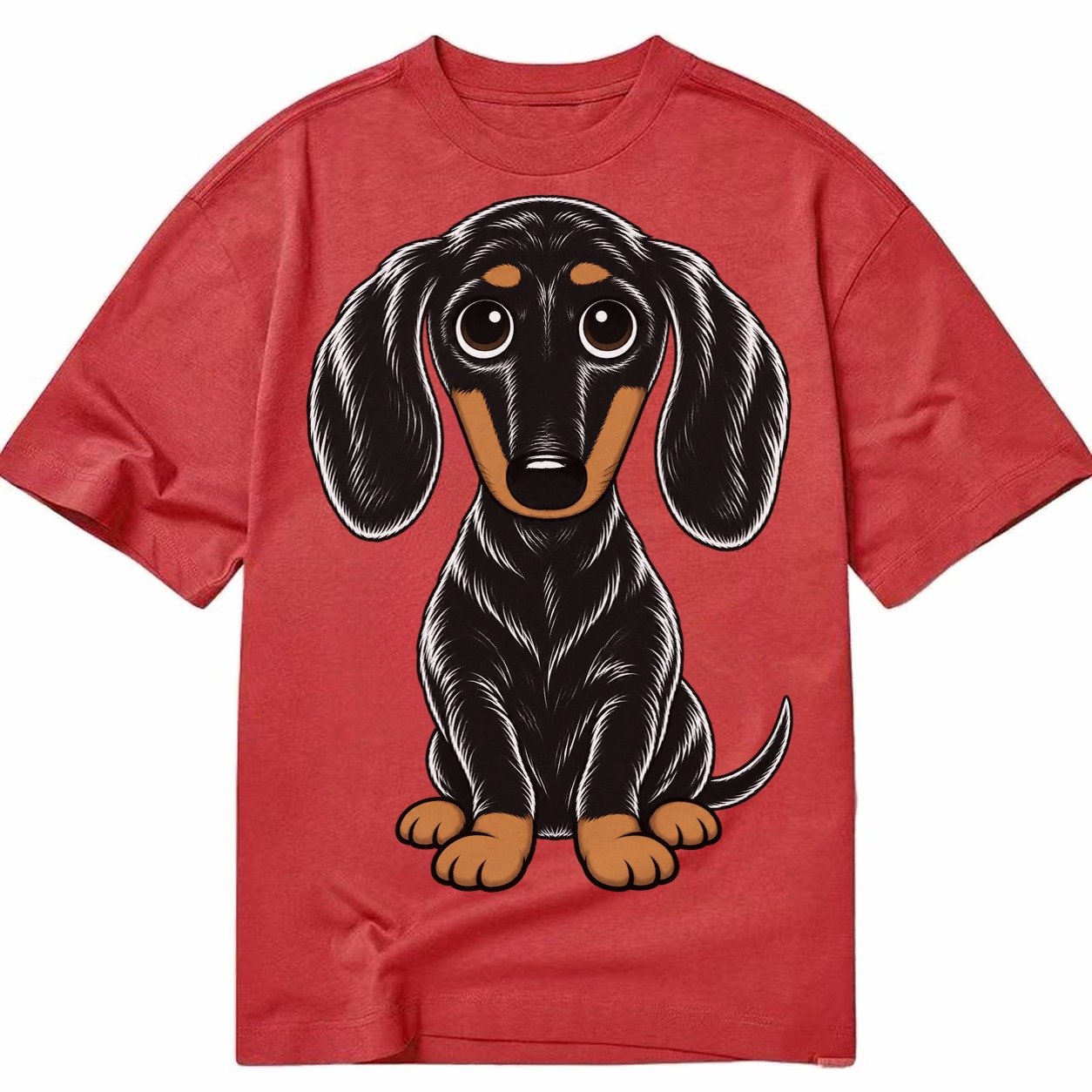 Retro Dachshund Classic T-shirt – Red