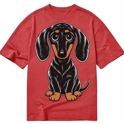 Retro Dachshund Classic T-shirt – Red