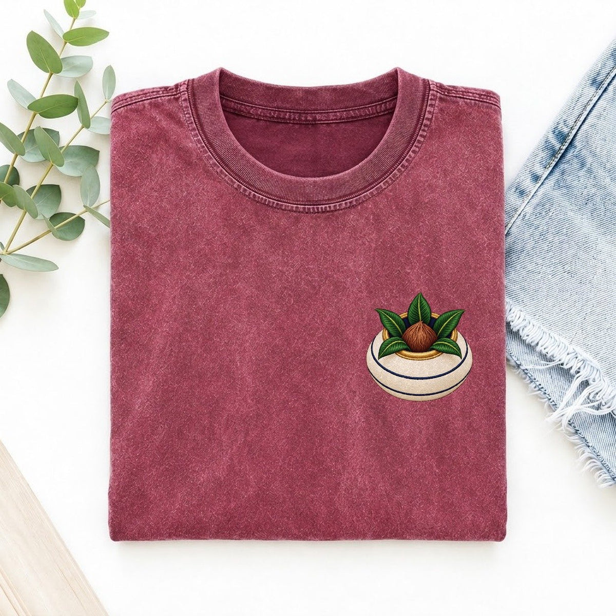 Kalash Coconut Crown Left Chest Vintage T-shirt – Raspberry