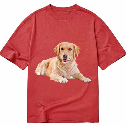 Golden Retriever Laying Dow Classic T-shirt – Red