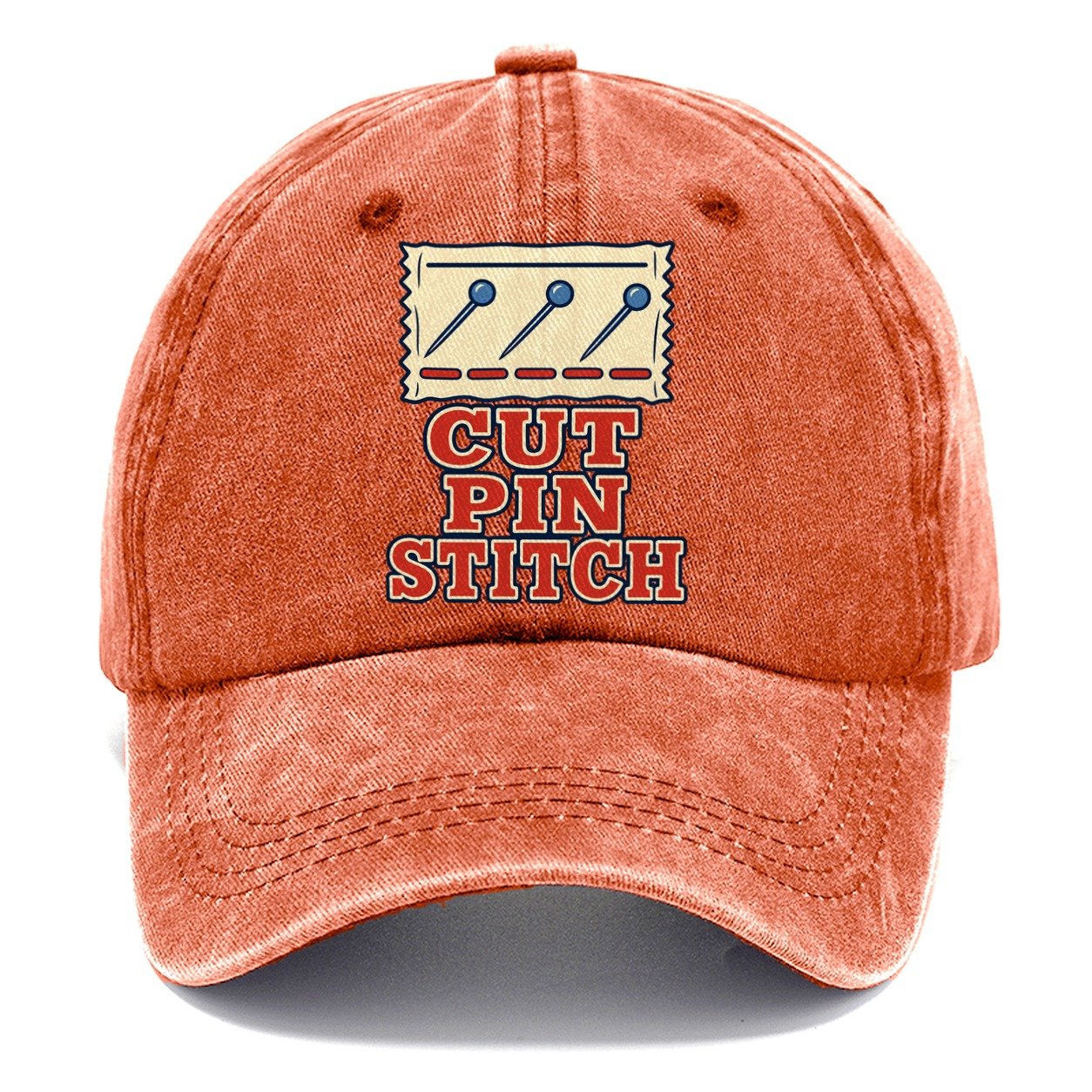 Cut Pin Stitch Sewing And Quilting Classic Cap – Terracotta Clay