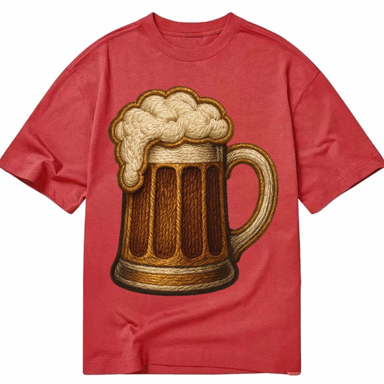 Beer Mug Frosted Mug With Foam Head Classic T-shirt – Red