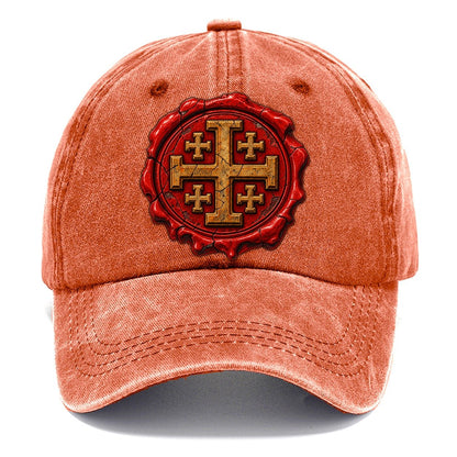 Red Wax Seal Impression Jerusalem Cross Classic Cap – Terracotta Clay