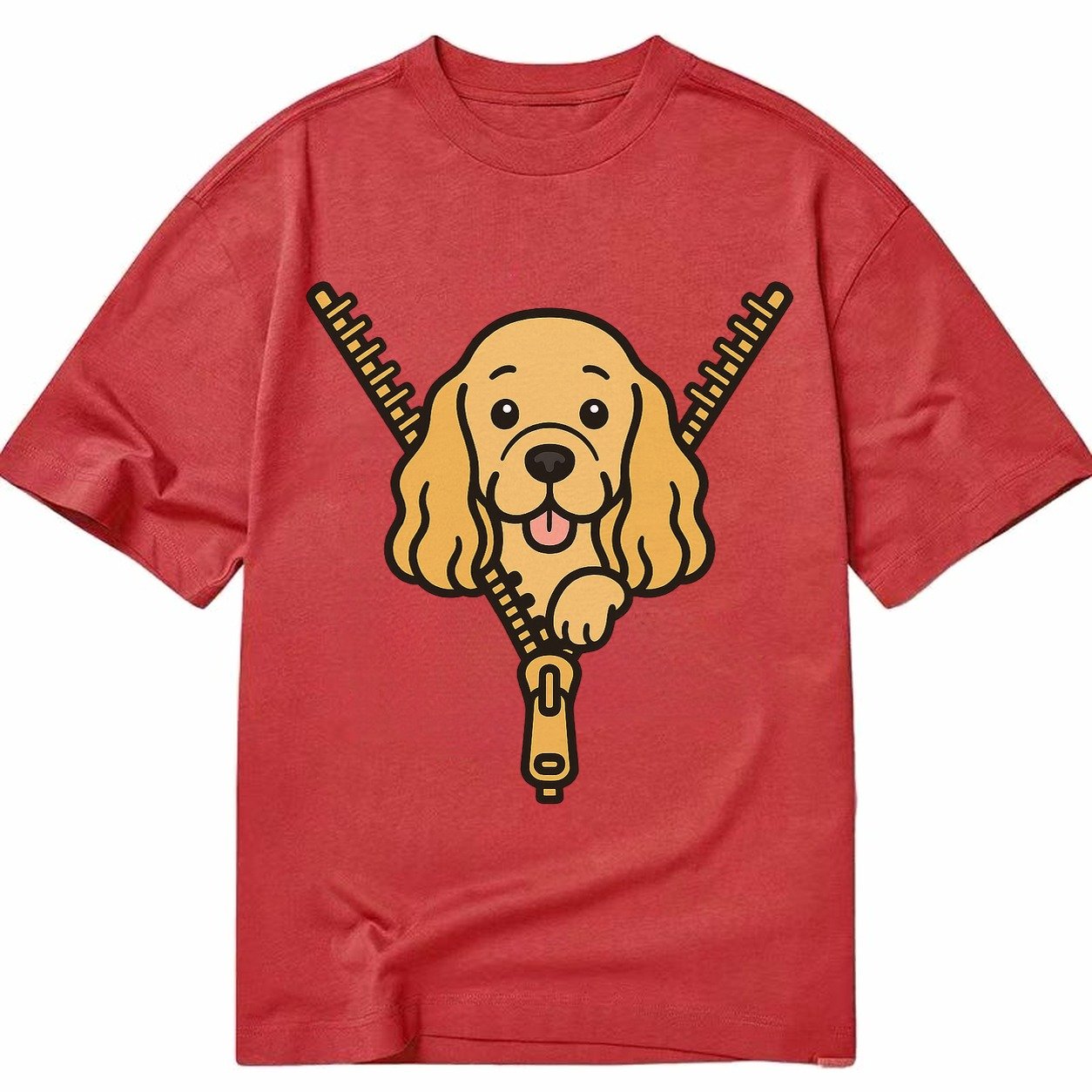Cocker Spaniel Golden Or Buff Extremely Long Silky Ears Gent Classic T-shirt – Red