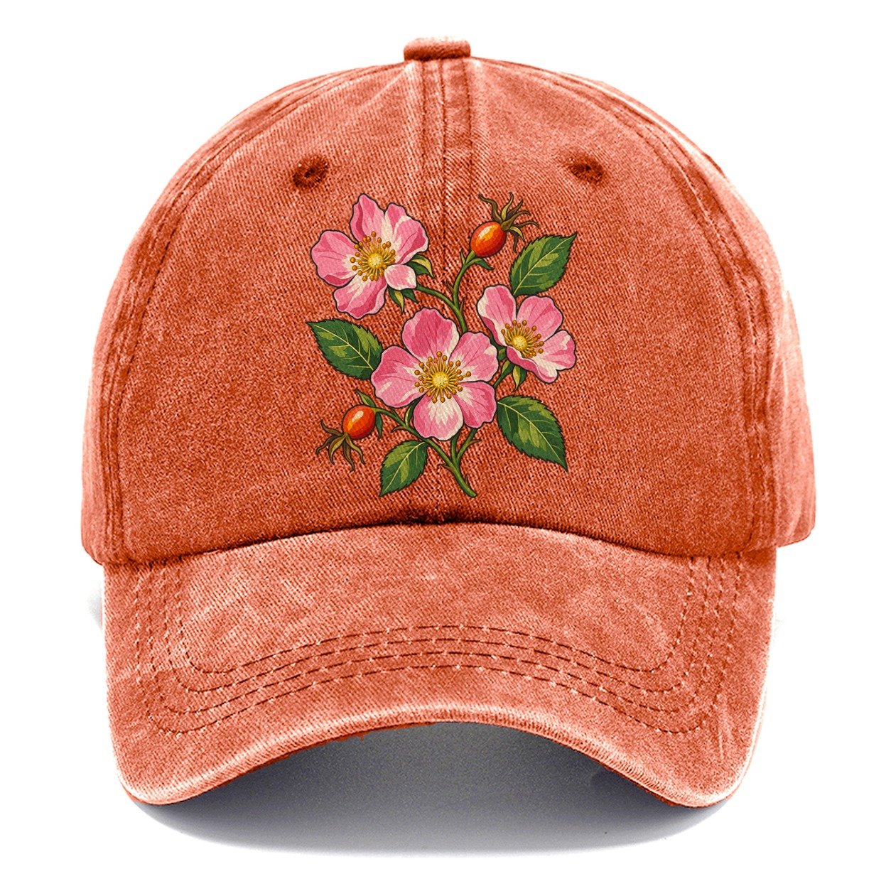 Alberta Wild Rose Canada Cultural Icons Classic Cap – Terracotta Clay