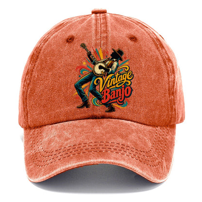 Vintage Banjo Music Instruments Classic Cap – Terracotta Clay