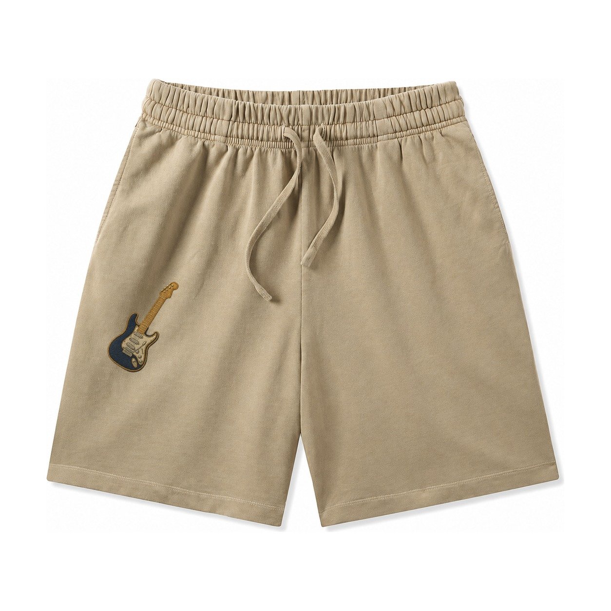 Electric Guitar Washed Shorts – Khaki
