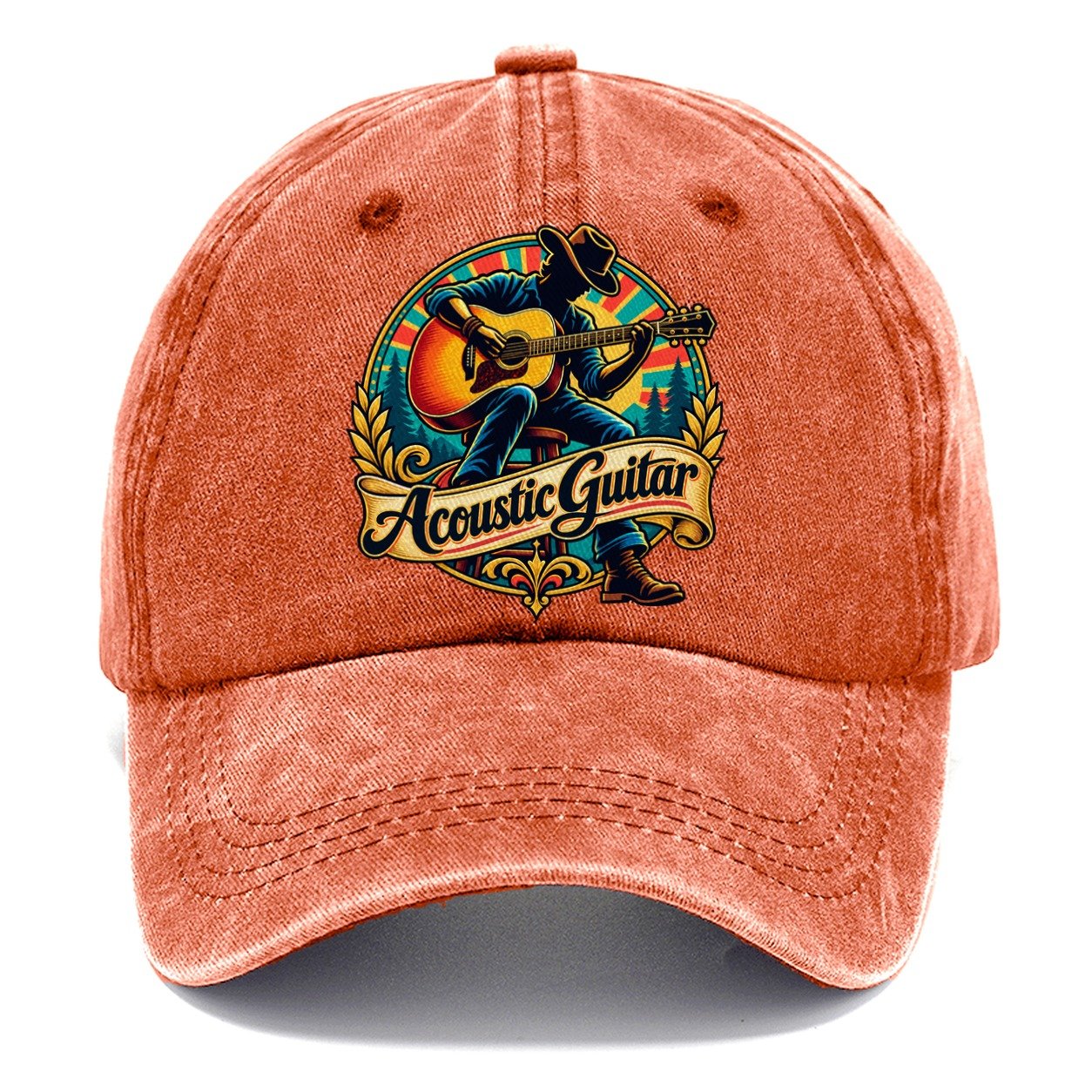 Acoustic Guitar Crest Music Instruments Classic Cap – Terracotta Clay