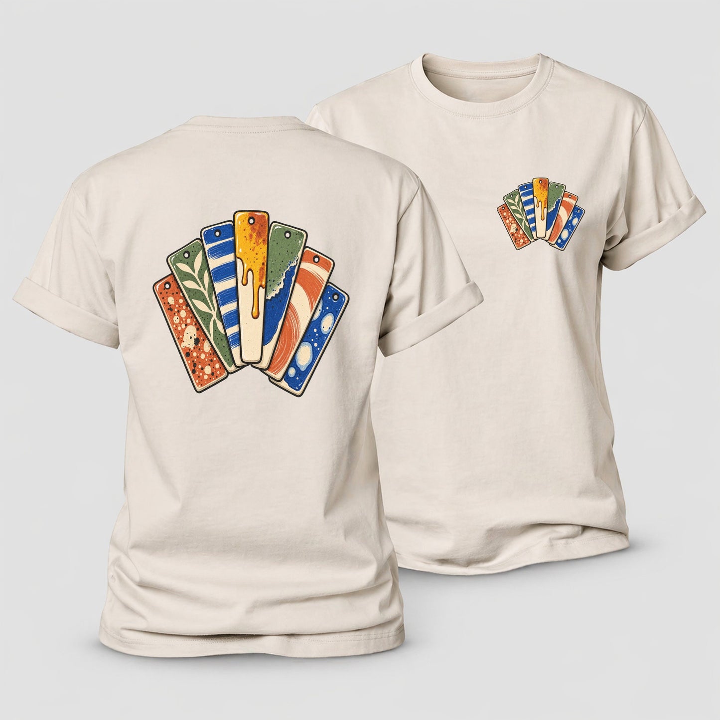 Glaze Test Fan Clay Color Makers Women's Cotton T-Shirt – Sand