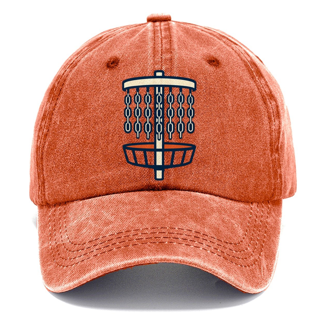 Chain Link Silhouette Disc Golf Classic Cap – Terracotta Clay