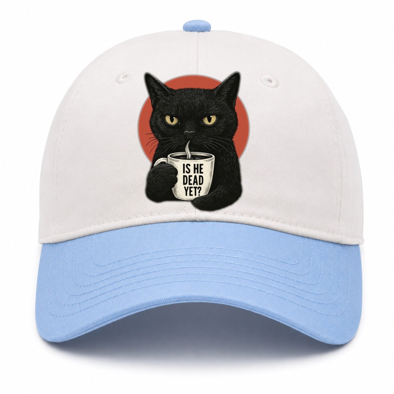 Is He Dead Yet Cat Two Tone Cap – Sky